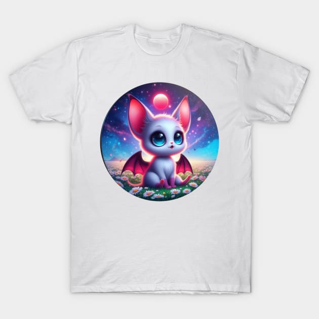Cute Chibi Bat Girl T-Shirt by PlayfulPandaDesigns